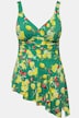 Badekleid, Zitronen, Softcups, asymmetrischer Saum