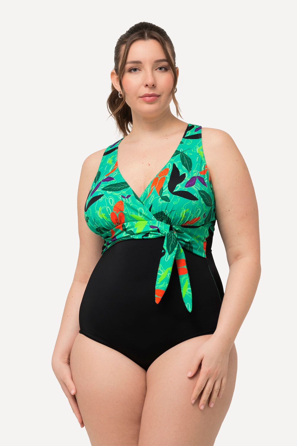 Große Größen Badeanzug, Damen, schwarz, Größe: 62, Polyester/Synthetische Fasern/Elasthan, Ulla Popken