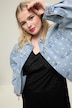 Jeansjacke, short Boxy Shape, Heart Print, cutted Saum