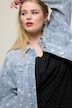 Jeansjacke, short Boxy Shape, Heart Print, cutted Saum