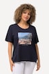 T-shirt, fotomotief, oversized, ronde hals, halve mouwen