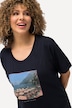 T-shirt, fotomotief, oversized, ronde hals, halve mouwen