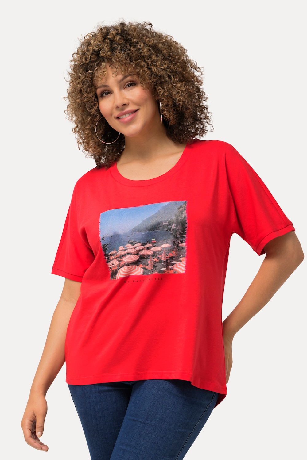 Große Größen T-Shirt, Damen, rot, Größe: 50/52, Baumwolle, Ulla Popken