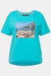 T-shirt, fotomotief, oversized, ronde hals, halve mouwen