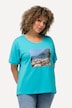 T-shirt, fotomotief, oversized, ronde hals, halve mouwen