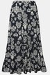 Graphic Print Flounce Panel Maxi Skirt