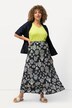Graphic Print Flounce Panel Maxi Skirt
