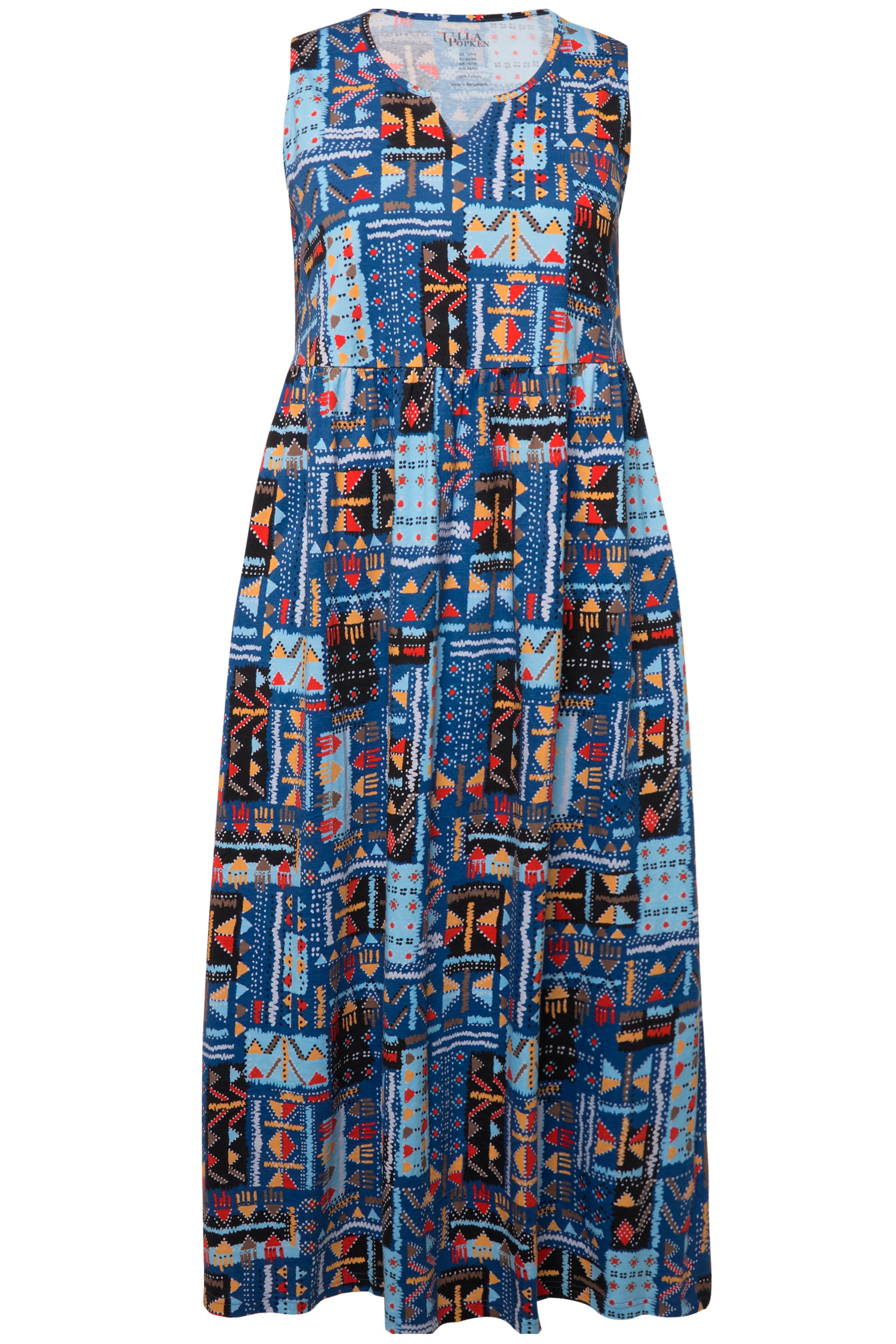 Ulla Popken Damen große Größen Jerseykleid A Linie Tunika Ausschnitt