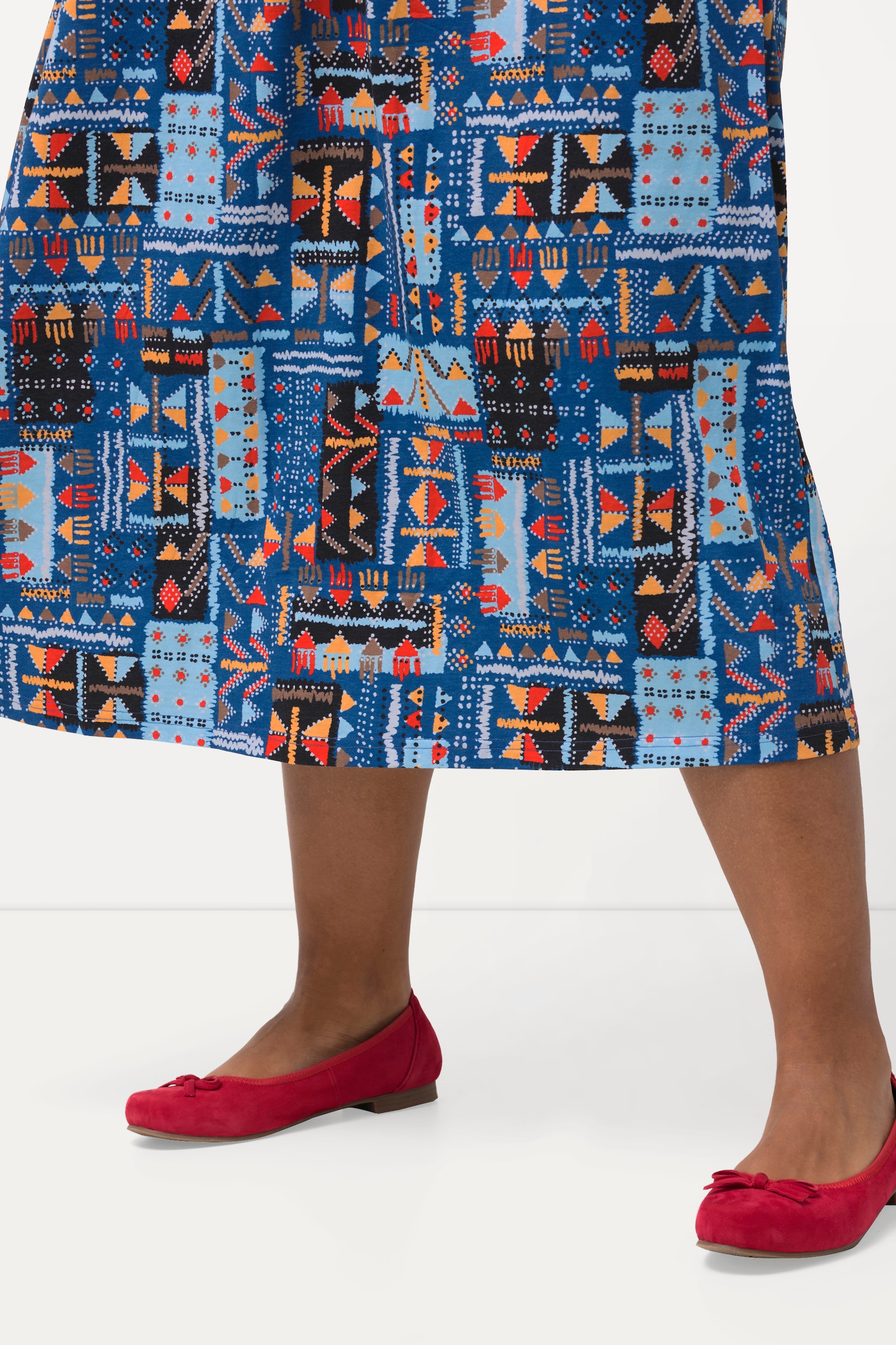 Ulla Popken Damen große Größen Jerseykleid A Linie Tunika Ausschnitt