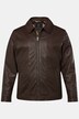 Veste en cuir nappa d'agneau, col chemise et fermeture zippée