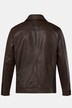 Veste en cuir nappa d'agneau, col chemise et fermeture zippée