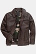 Veste en cuir nappa d'agneau, col chemise et fermeture zippée
