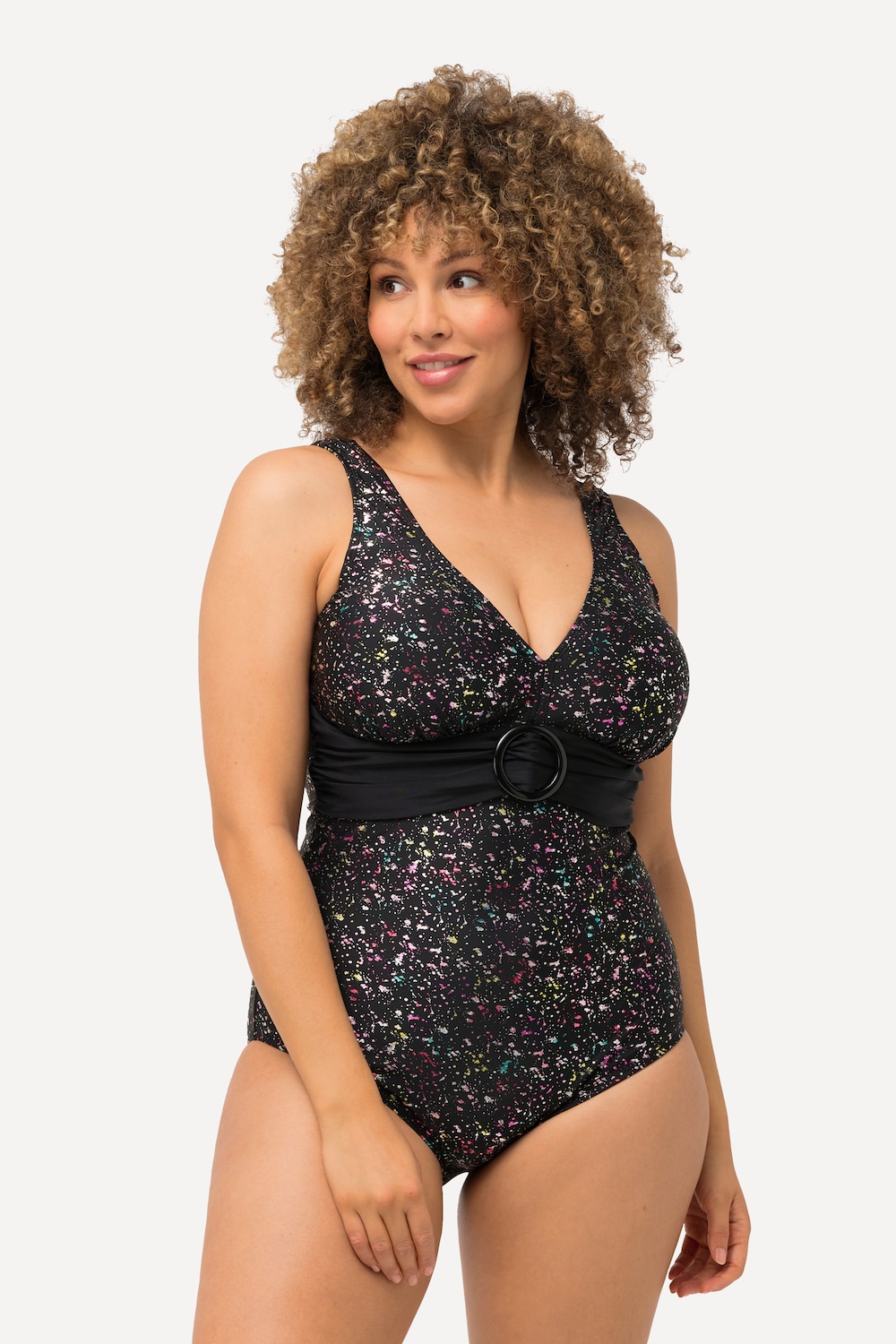 Große Größen Badeanzug, Damen, schwarz, Größe: 58/60, Polyester/Synthetische Fasern/Elasthan, Ulla Popken