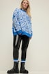 Legging, strakke pijpen, high waist, glazende coating, elastische tailleband