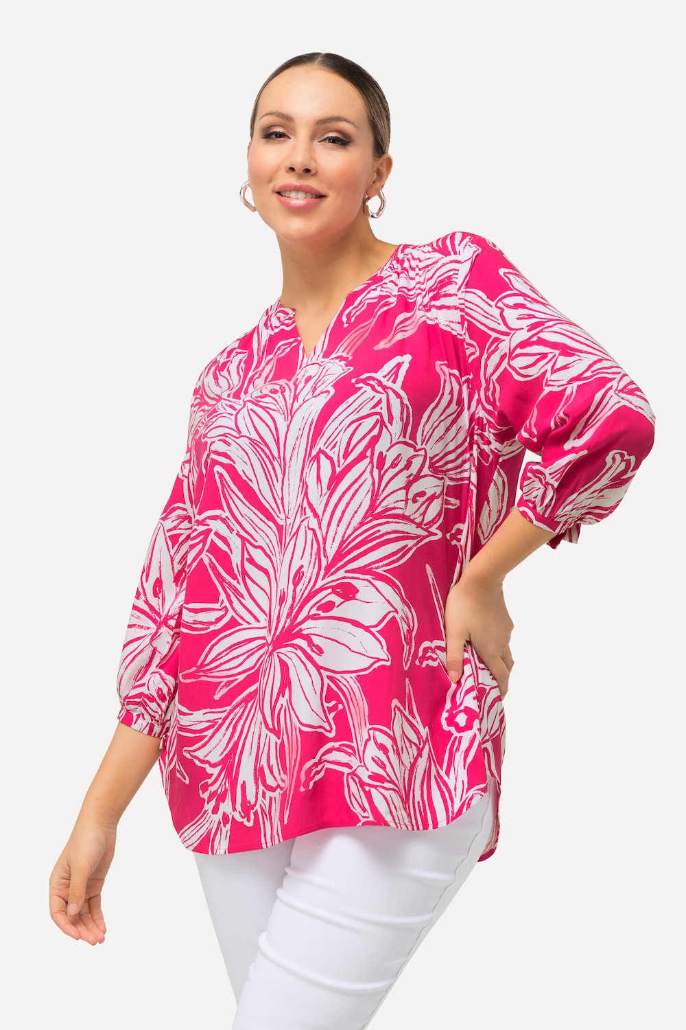 Grote Maten Tuniek, Dames, roze, Maat: 50/52, Viscose, Ulla Popken