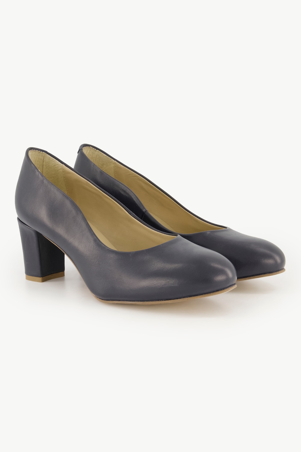 Grote Maten Leren pumps, Dames, blauw, Maat: 38, Leer, Ulla Popken