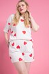 Pyjama, kurzer Zweiteiler, Heart-Print, T-Shirt, Shorts