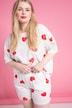 Pyjama, kurzer Zweiteiler, Heart-Print, T-Shirt, Shorts