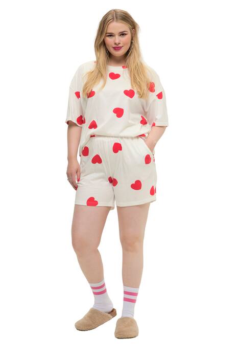 Pyžamo, krátké dvojdílné, potisk Heart, tričko, šortky