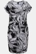 Sukienka mini z dżerseju, kwiaty, oversize, okrągły dekolt, rękaw 1/2