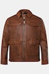 Veste en cuir nappa d'agneau, fermeture éclair et 4 poches