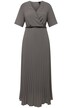 Maxi šaty, plisované, zavinovací vzhled, výstřih do V, krátké rukávy