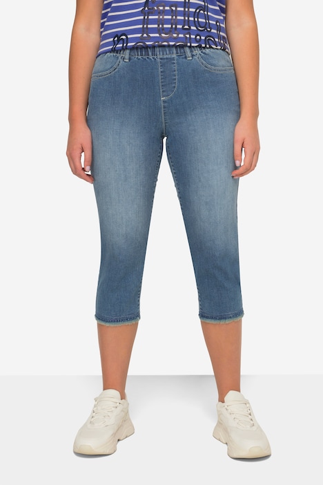 Caprijeans, Jeggings, Fransensaum, Elastikbund