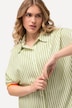 Skjortebluse, hørmix, oversized, skjortekrave, korte ærmer