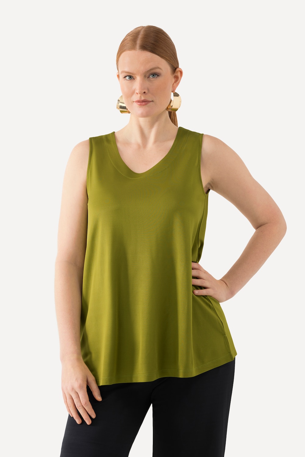 Große Größen Slinkytop, Damen, grün, Größe: 50/52, Viskose, Ulla Popken