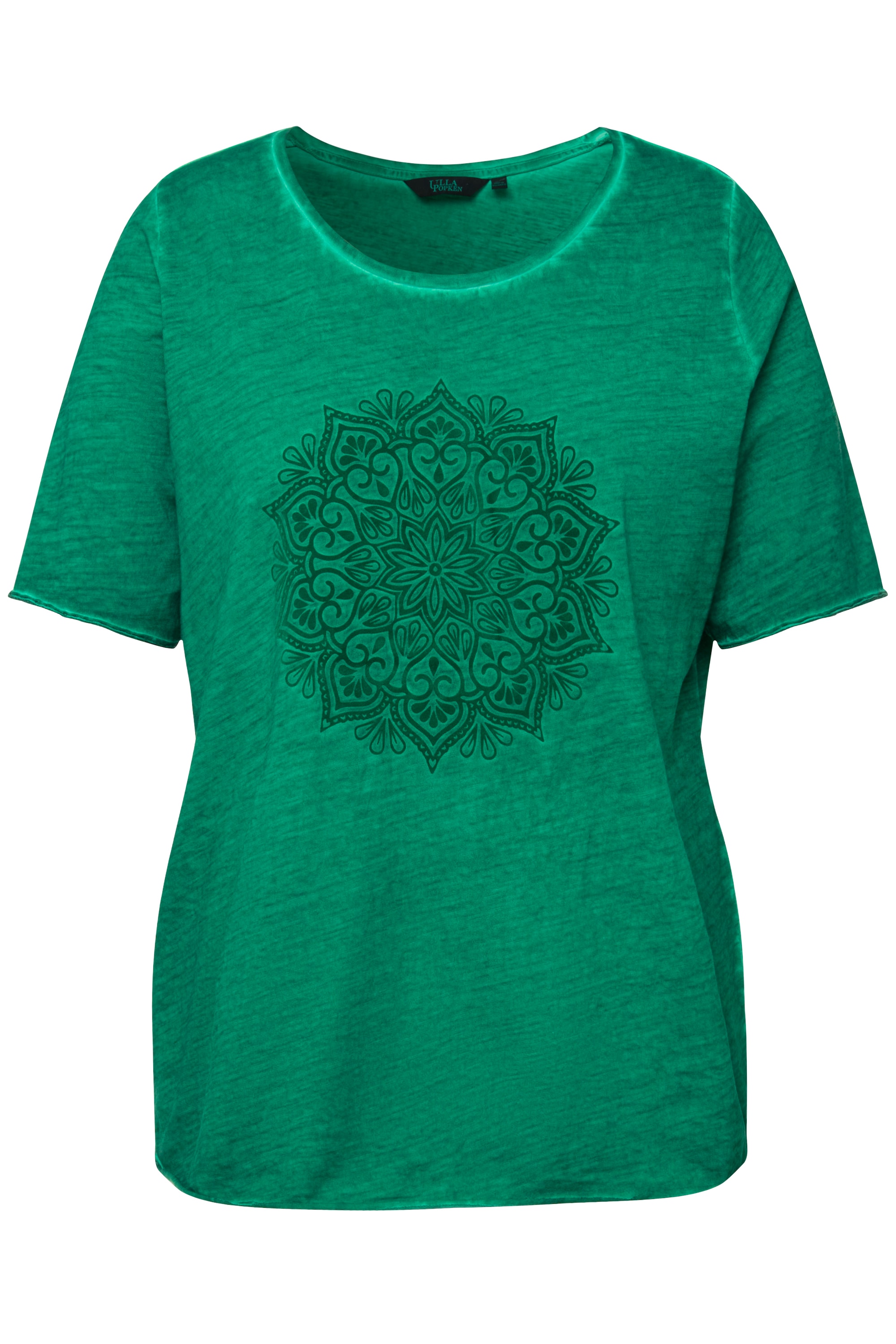 Ulla Popken Damen große Größen T Shirt Mandala Flockdruck Classic Rundhals