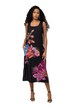 Žerzejové šaty, květy, A střih, hranatý výstřih, bez rukávů