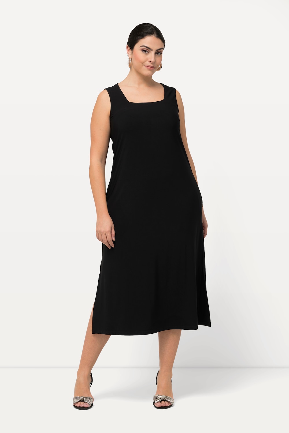 Große Größen Jerseykleid, Damen, schwarz, Größe: 46/48, Polyester, Ulla Popken
