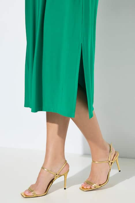 Jerseykleid, A-Linie, Carré-Ausschnitt, ärmellos