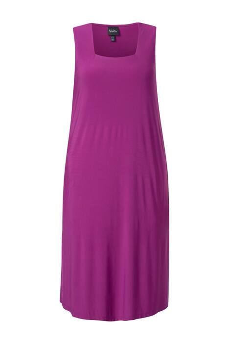 Žerzejové šaty, A střih, hranatý výstřih, bez rukávů