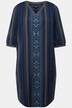Kaftan, Musterstreifen, Oversized, V-Ausschnitt, 3/4-Arm