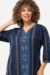 Kaftan, Musterstreifen, Oversized, V-Ausschnitt, 3/4-Arm
