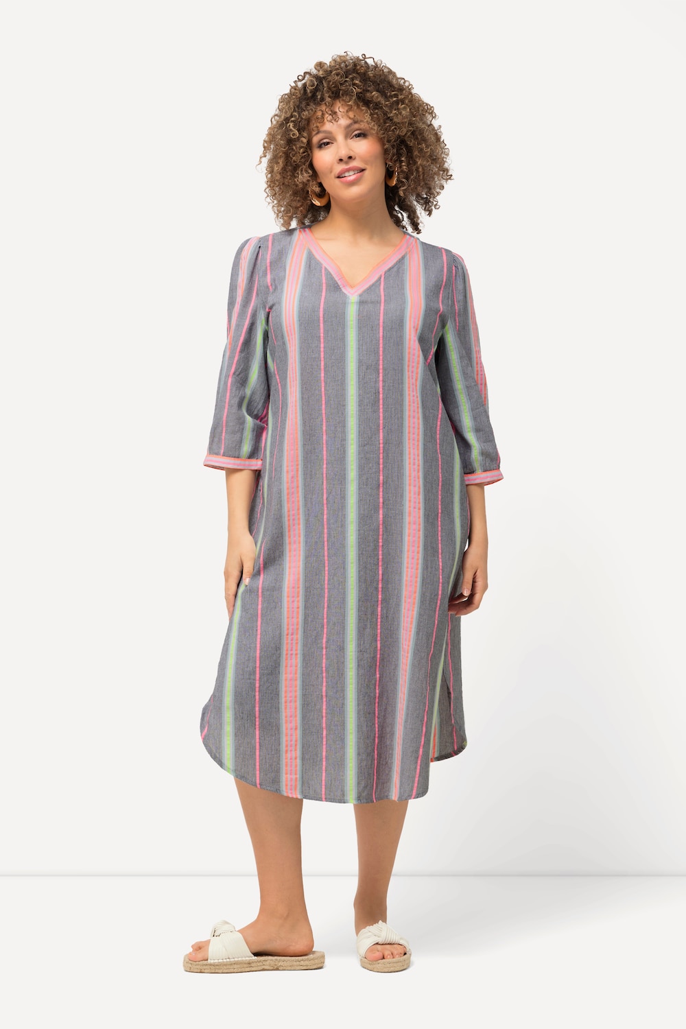 Große Größen Kaftan, Damen, grau, Größe: 42/44, Baumwolle, Ulla Popken