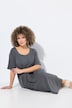 Vestido midi de jersey, forma en A, cuello redondo, media manga