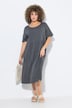 Vestido midi de jersey, forma en A, cuello redondo, media manga