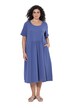 Žerzejové midi šaty, A střih, kulatý výstřih, krátké rukávy