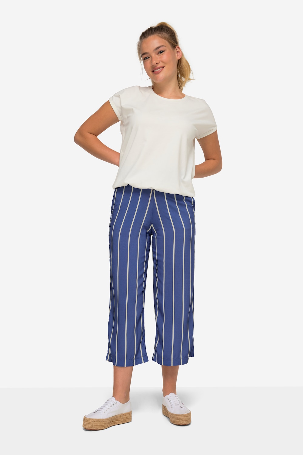 Große Größen Hose, Damen, blau, Größe: 50, Viskose, LAURASON