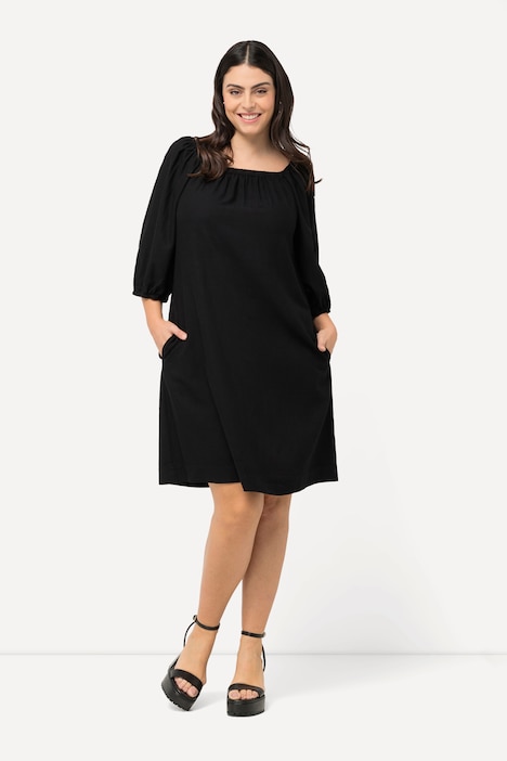 Tie Back 3/4 Sleeve Midi Dress