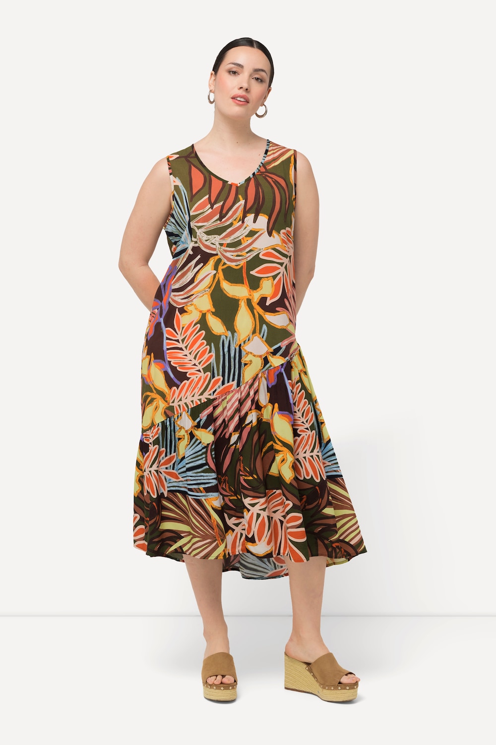 Große Größen Kleid, Damen, braun, Größe: 50/52, Viskose, Ulla Popken