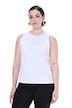 Žebrovaný top, saténové okraje, Slim, kulatý výstřih, bez rukávů