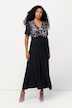 Abendkleid, Pailletten, drapiert, V-Ausschnitt, Halbarm