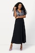 Abendkleid, Pailletten, drapiert, V-Ausschnitt, Halbarm