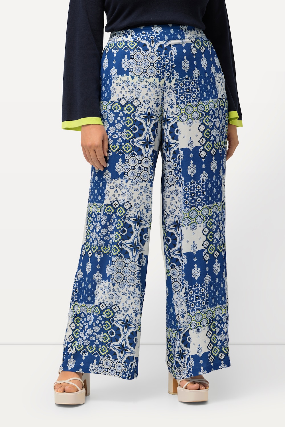 Große Größen Hose Rose, Damen, blau, Größe: 50/52, Viskose, Ulla Popken