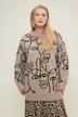 Pullover, oversized, Face-Silhouetten, Rundhals