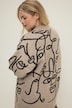 Pullover, oversized, Face-Silhouetten, Rundhals