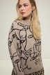 Pullover, oversized, Face-Silhouetten, Rundhals